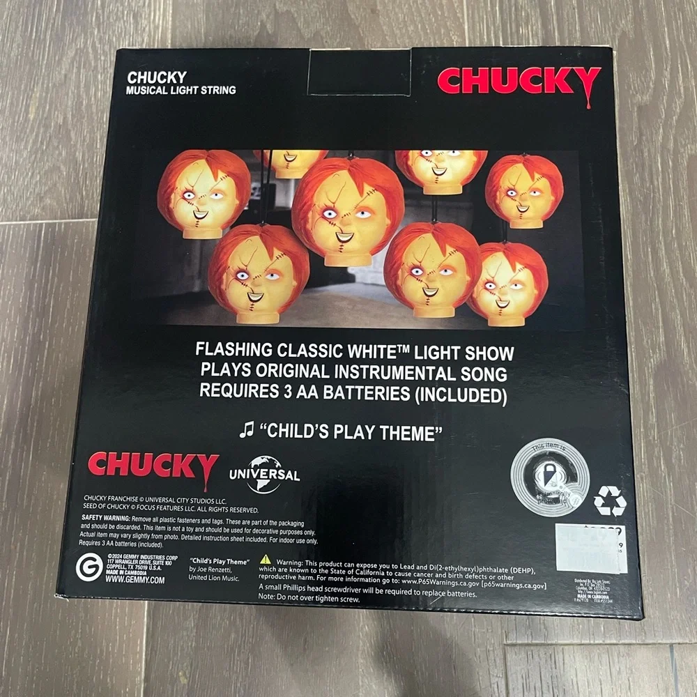 Gemmy Chucky musical string lights. NWT 7ft